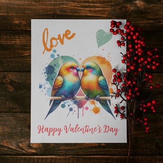 可愛いハッピーバレンタインデー（ラブバード） シーズンカード