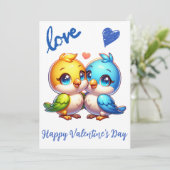 可愛いハッピーバレンタインデー(ラブバード) シーズンカード (スタンド正面)