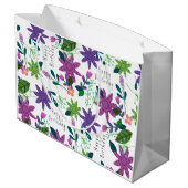可愛いハッピーバースデーカラフルフローラ ラージペーパーバッグ (裏面アングル)