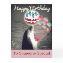 可愛いハッピーバースデードルフィンバルーンアートカード