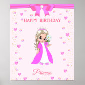 可愛いハッピーバースデープリンセス&ピンクのポスターの宝石 ポスター (正面)