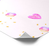 可愛いハッピーバースデープリンセス&ピンクのポスターの宝石 ポスター (角)