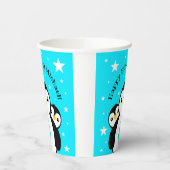 可愛いハッピーバースデーボーイペンギンブルーネクタイ 紙コップ (左)