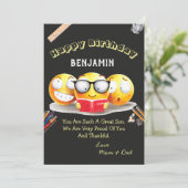 可愛いハッピーバースデー誇りを持ったファミリーラブおもしろいカード (スタンド正面)