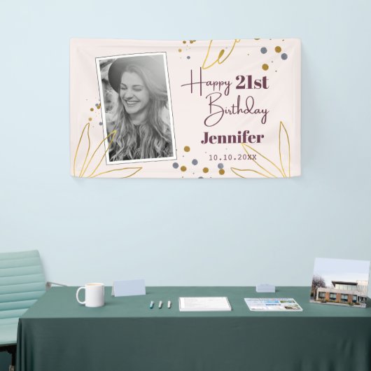 可愛いハッピーバースデーAny パーソナライズされた Year 横断幕 (トレードショー)