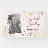 可愛いハッピーバースデーAny パーソナライズされた Year 横断幕 (横)