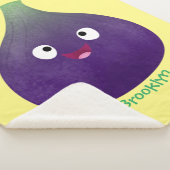 可愛いハッピーパープルイチジクのフルーツマンガ シェルパブランケット (3/4)