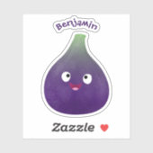 可愛いハッピーパープルイチジクのフルーツマンガ シール (シート)