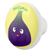 可愛いハッピーパープルイチジクのフルーツマンガ セラミックノブ (右)