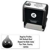 可愛いハッピーパープルイチジクのフルーツマンガ セルフインキングスタンプ (インサイチュ)