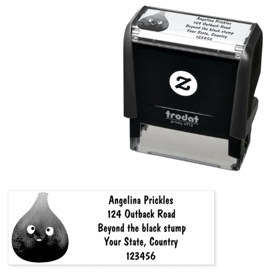 可愛いハッピーパープルイチジクのフルーツマンガ セルフインキングスタンプ (インサイチュ)