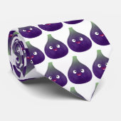 可愛いハッピーパープルイチジクのフルーツマンガ ネクタイ (ロール)