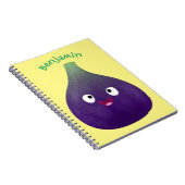 可愛いハッピーパープルイチジクのフルーツマンガ ノートブック (右側)