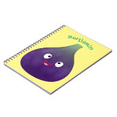 可愛いハッピーパープルイチジクのフルーツマンガ ノートブック (左側)