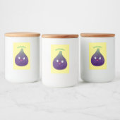 可愛いハッピーパープルイチジクのフルーツマンガ フードラベル (ボトル)