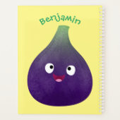 可愛いハッピーパープルイチジクのフルーツマンガ プランナー手帳 (裏面)