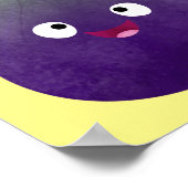 可愛いハッピーパープルイチジクのフルーツマンガ ポスター (角)