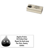 可愛いハッピーパープルイチジクのフルーツマンガ ラバースタンプ (押印)