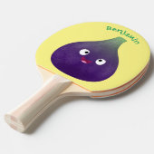 可愛いハッピーパープルイチジクのフルーツマンガ 卓球ラケット (正面アングル)