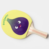 可愛いハッピーパープルイチジクのフルーツマンガ 卓球ラケット (横)