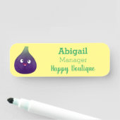 可愛いハッピーパープルイチジクのフルーツマンガ 名札 (インサイチュ)