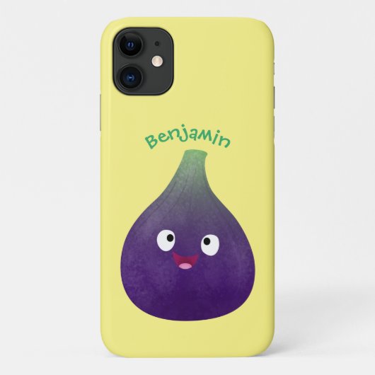 可愛いハッピーパープルイチジクのフルーツマンガ Case-Mate iPhoneケース (裏面)