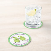 可愛いハッピーパールtwins漫画イラストレーション ラウンドペーパーコースター (インサイチュ)