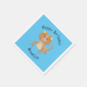 可愛いハッピーヒゲのドラゴントカゲの誕生日の漫画 スタンダードカクテルナプキン (角)