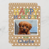 可愛いハッピーマザーズの願い犬の写真 シーズンカード (正面/裏面)