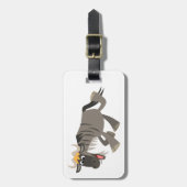 可愛いハッピーマンガワイルドベースト荷物タグ ラゲッジタグ (正面縦)