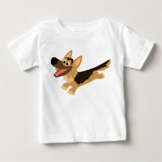 可愛いハッピーマンガードイツシェパードベビーTシャツ ベビーTシャツ