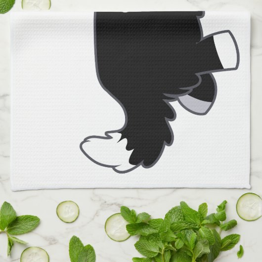 可愛いハッピーマンガ縁どーコリーキッチンタオル キッチンタオル (折り畳み)