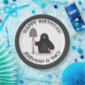 可愛いハッピーモルパーソナライズされた漫画の誕生日 ペーパープレート (パーティー)