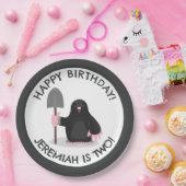 可愛いハッピーモルパーソナライズされた漫画の誕生日 ペーパープレート (パーティー)