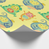 可愛いハッピーモンスター(ベビー包装紙) ラッピングペーパー (角)