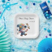 可愛いハッピー格言と蝶の赤ちゃんシャワー ペーパープレート (パーティー)