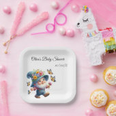 可愛いハッピー格言と蝶の赤ちゃんシャワー ペーパープレート (パーティー)