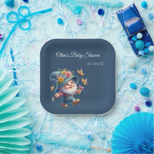 可愛いハッピー格言と蝶の赤ちゃんシャワー ペーパープレート (パーティー)