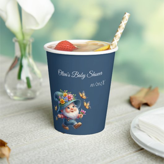 可愛いハッピー格言と蝶の赤ちゃんシャワー 紙コップ (インサイチュ)