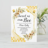 可愛いハニースウィートエイトビーベイビーシャワー招待状 招待状 (スタンド正面)