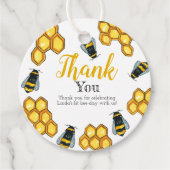 可愛いハニービーのまわりに誕生日 フェイバータグ (正面)