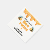 可愛いハニービーツインベビーシャワー スタンダードカクテルナプキン (角)