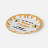 可愛いハニービーツインベビーシャワー ペーパープレート (アングル)