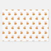 可愛いハニービー柄。黄色おもしろいの動物の子ども ラッピングペーパーシート (正面3)