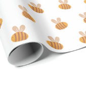 可愛いハニービー柄。黄色おもしろいの動物の子ども ラッピングペーパー (ロールコーナー)