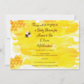 可愛いハニービー素朴男女兼用赤ちゃんシャワー 招待状 (裏面)