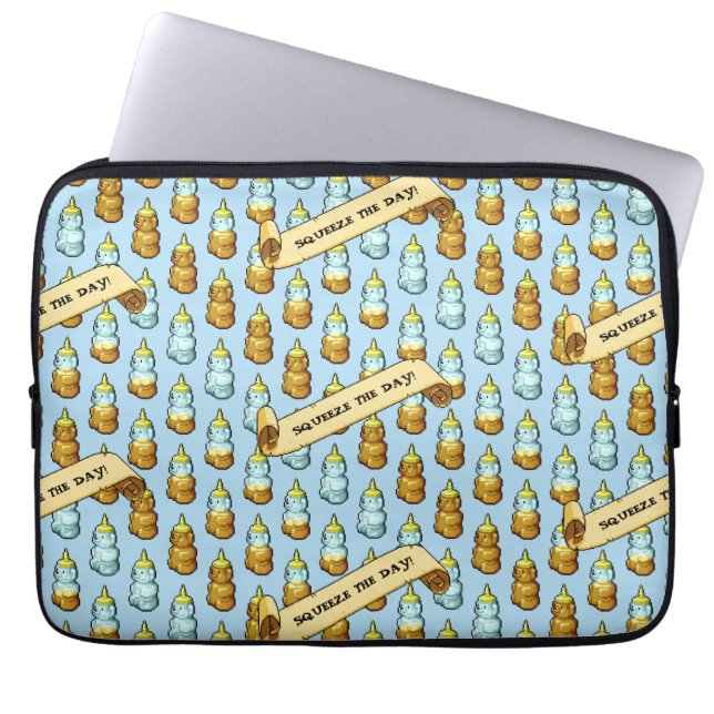 可愛いハニーベアースクイーズ！80年代レトロ作品 ラップトップスリーブ (正面)