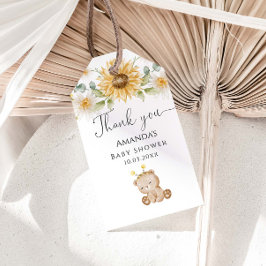可愛いハニーベアーベイビーシャワーありがとう ギフトタグ