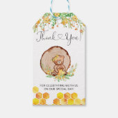 可愛いハニーベア赤ちゃんシャワー感謝していユーラベル ギフトタグ (正面)