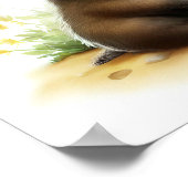 可愛いハニー絵を描アナグマの3D水彩画 ポスター (角)